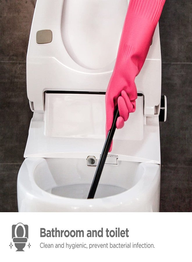 IUCGE Dishwashing gloves 2 Pairs for kitchen,Rubber cleaning gloves,Long dish gloves reuseable.(Medium,Green+Pink) - Image 5